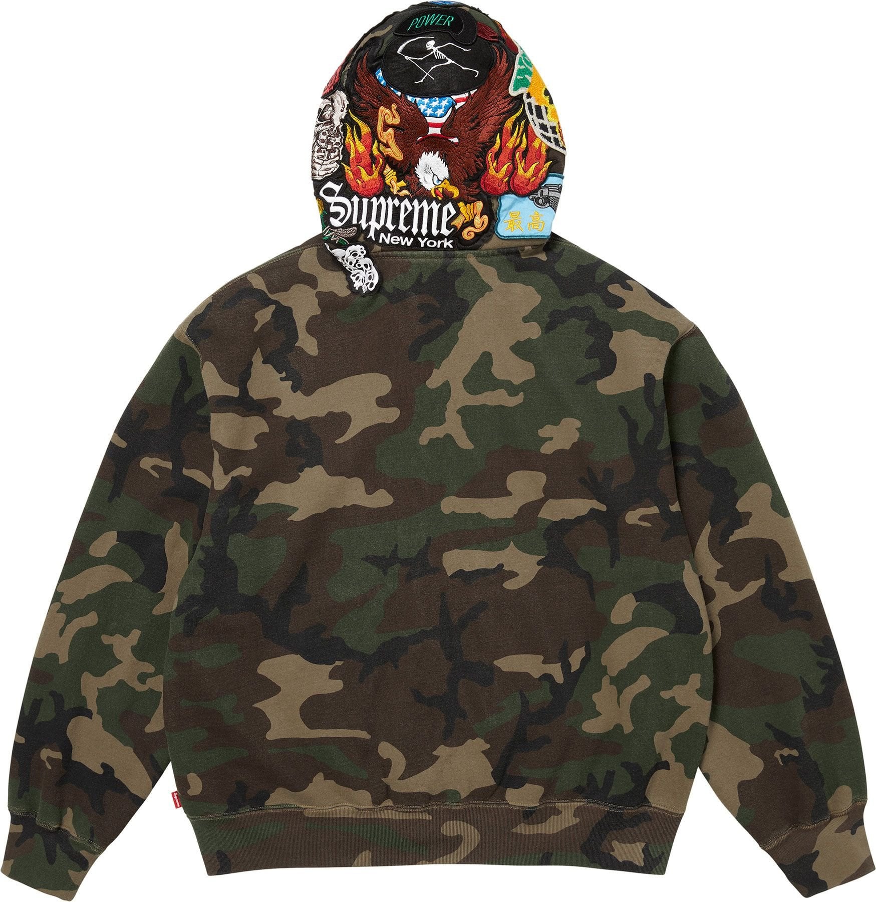 Patches Zip Up Hooded Sweatshirt view 3